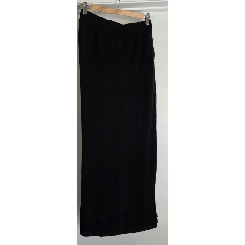 Venti6 Skirt S/M Black Solid Midi Minimalist Women Maxi Long Pencil 90s Style